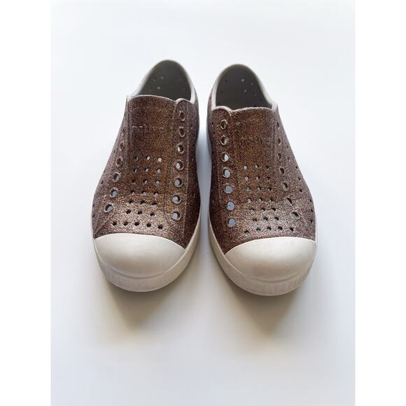 Native Kids Jefferson Bling Glitter Shoes Rose Gold Size 12 Slip On - Picture 2 of 6